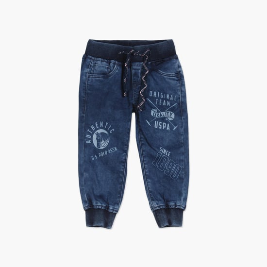 U.S. POLO ASSN. KIDS Boys Printed Drawstring Waist Joggers