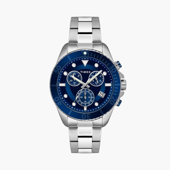 TIMEX Men Chronograph Watch with Stainless Steel Strap