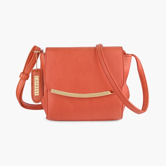 CAPRESE Women Solid Snap-Button Closure Sling Bag Orange