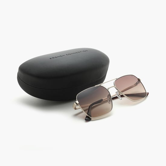 FCUK Men UV- Protected Square Sunglasses FC7608C2GOLD57S