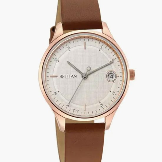 TITAN Women Analog Watch with Leather Strap 2649WL01