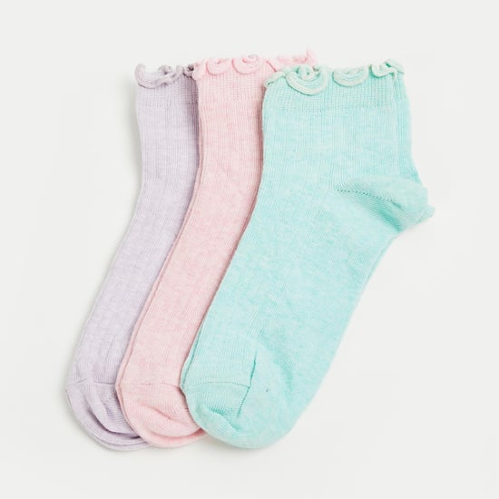 FAME FOREVER Girls Solid Socks - Pack of 3