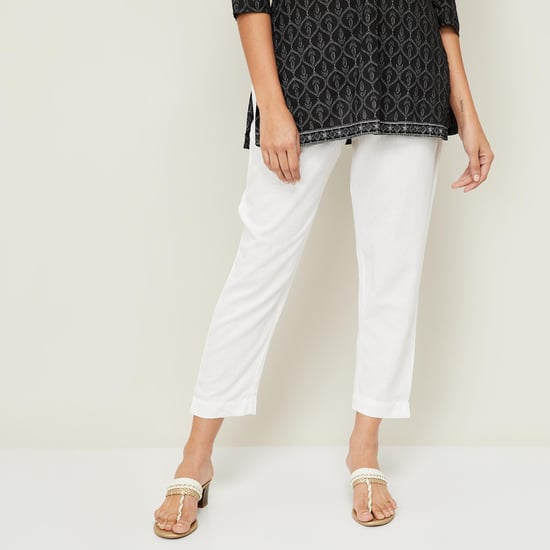 MELANGE Women Solid Cropped Pants