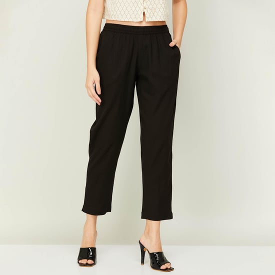 MELANGE Women Solid Straight Pants