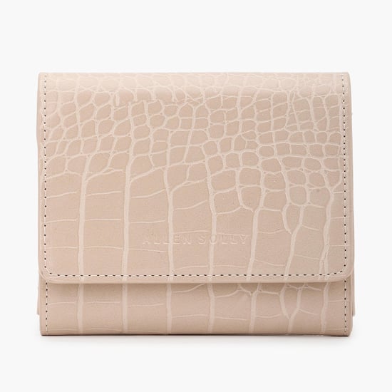 ALLEN SOLLY Women Textured Bi-Fold Wallet Beige
