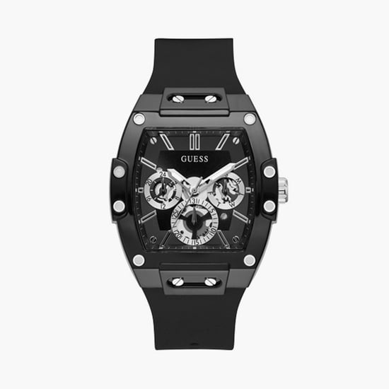 Black W1161g2 Silicone Strap Guess Mens Black Watch GUESS Men