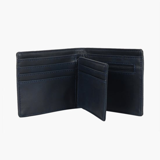 BAGGIT Men Solid Stitch Detailed Twin Fold Wallet Blue