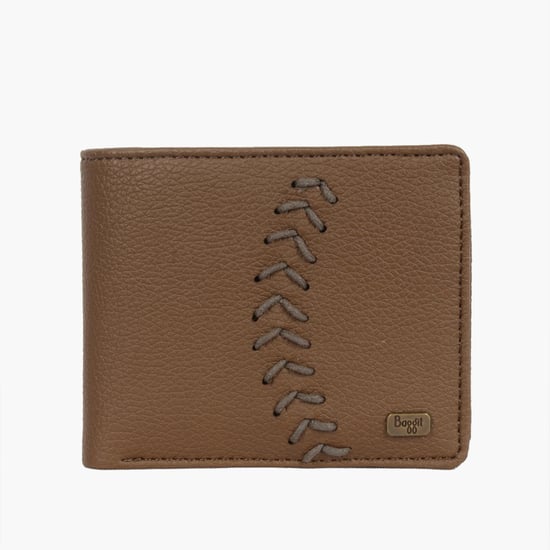 BAGGIT Men Woven Bi-Fold Wallet Brown