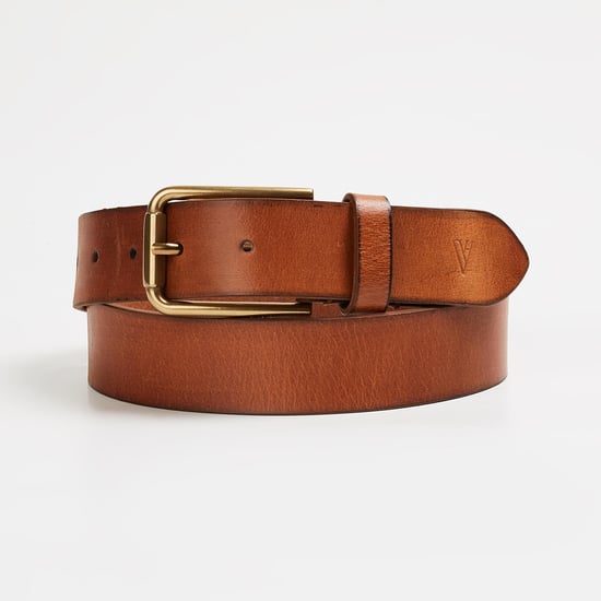 VAN HEUSEN Men Solid Formal Belt Brown
