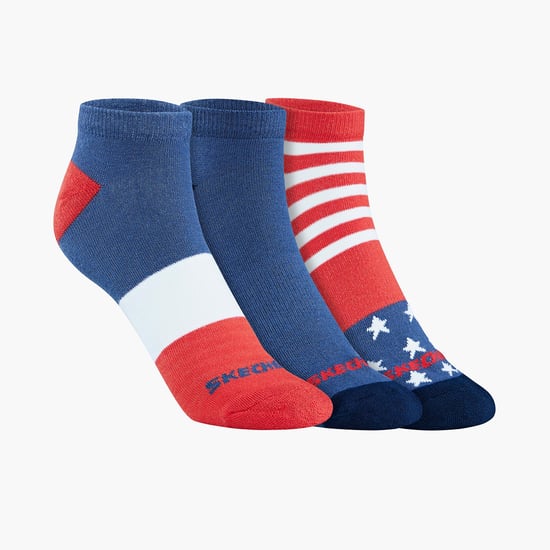 SKECHERS Men Printed Ankle-Length Socks - Pack of 3