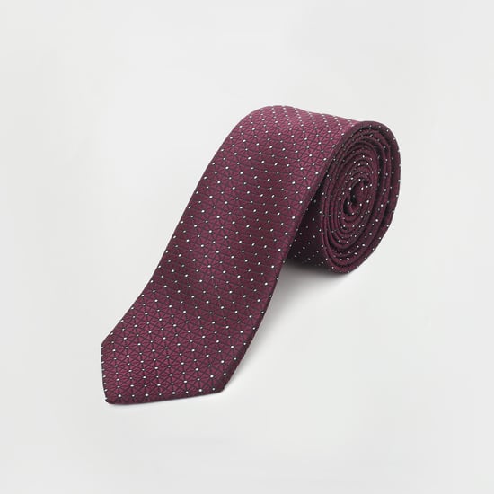 CODE Men Jacquard Patterned Broad Tie