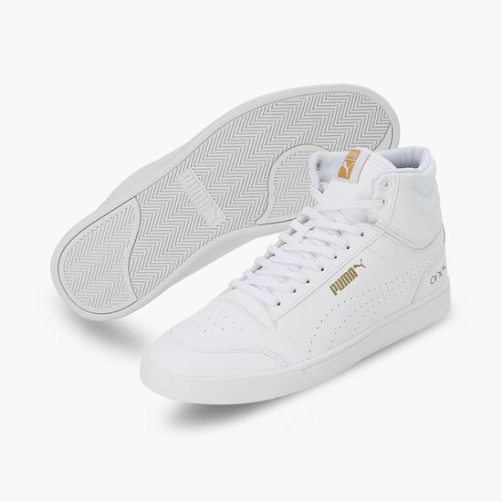 PUMA x One8 Men Solid High Top Lace Up Sneakers White