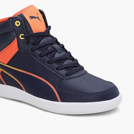 PUMA Boys Colourblock High-Top Sneakers Navy