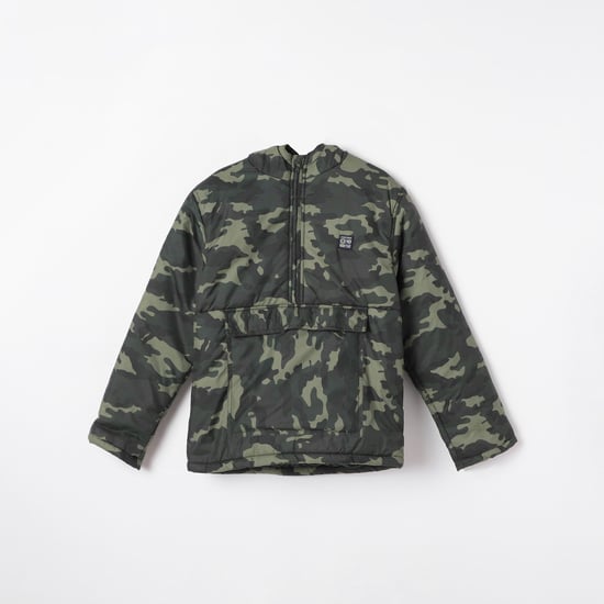 LEE COOPER JUNIORS Boys Camouflage Printed Hooded Jacket