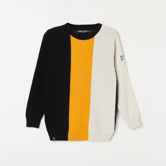 MONTE CARLO Boys Striped Crew Neck Sweater