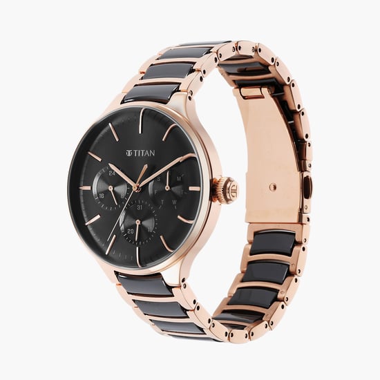 TITAN Men Dual Tone Chronograph Watch with Metal Strap 90148KD03