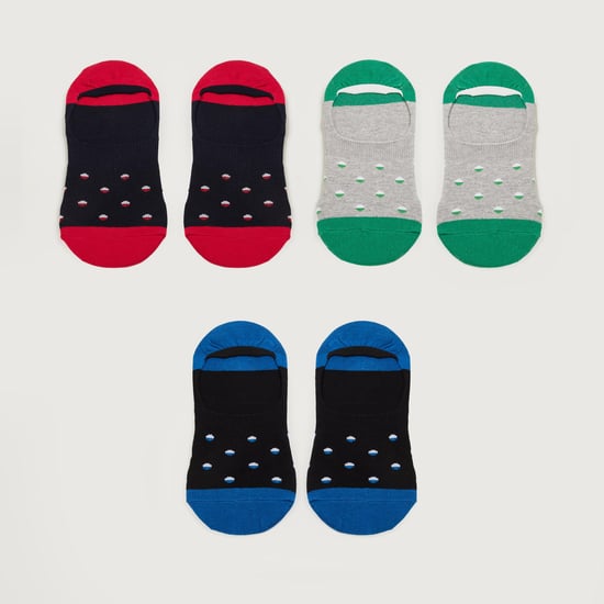 VAN HEUSEN Men Textured No-Show Socks - Set of 3