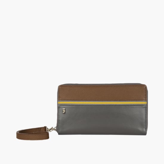 BAGGIT Men Colorblocked Zip-Around Wallet Grey