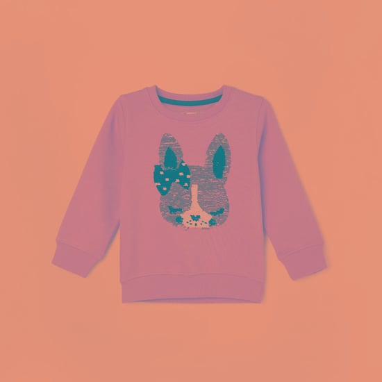 PEPPERMINT Girls Sequinned Round Neck Sweatshirt