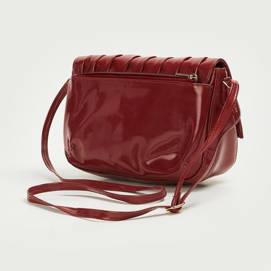 BAGGIT Women Solid Snap Button Closure Sling Bag Maroon