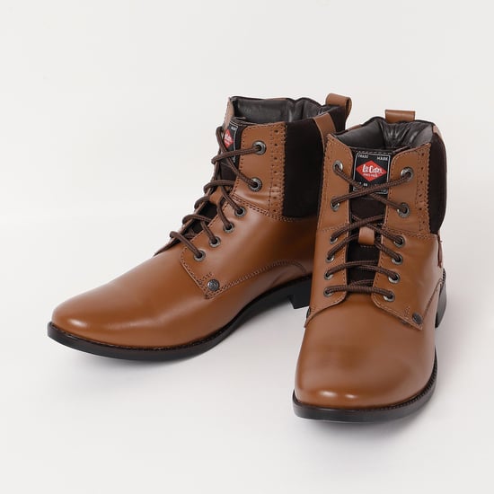 LEE COOPER Men Solid High Ankle Lace Up Boots