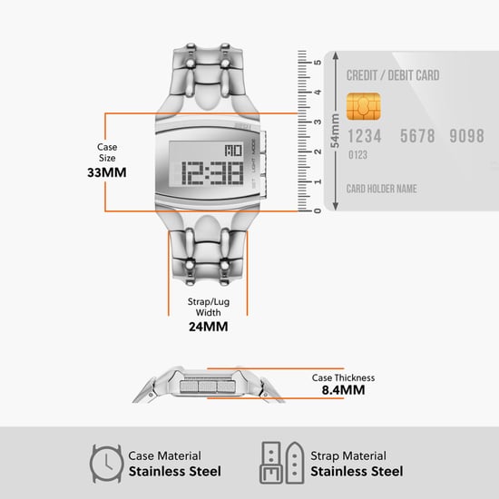 DIESEL Croco Digi Men Silver Watch DZ2155