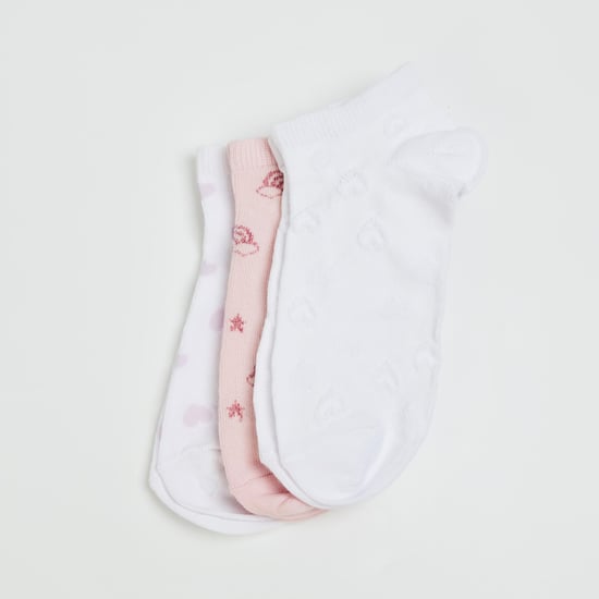 FAME FOREVER Girls Printed Ankle-Length Socks - Pack Of 3