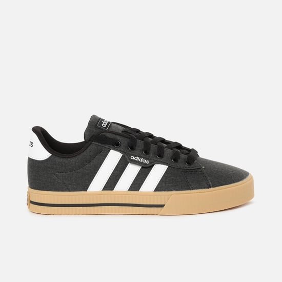 ADIDAS Men 3 Striped Lace Up Canvas Shoes Black