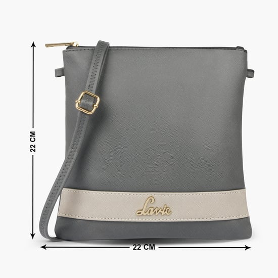 LAVIE Women Colourblocked Zip Closure Sling Bag Grey