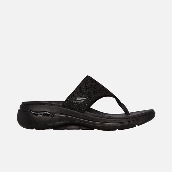 SKECHERS Women Textured Knit Thong Strap Sandals