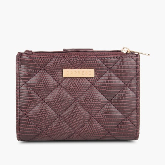 CAPRESE Women Textured Snap Button Closure Bi-Fold Wallet Blue