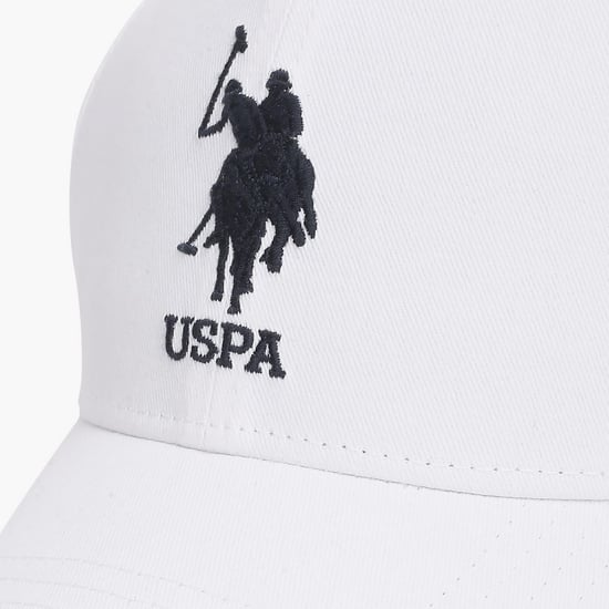 US POLO ASSN Men Logo Embroidered Cap White