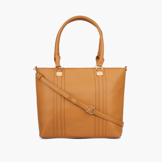 CAPRESE Women Pintuck Shoulder Bag with Detachable Strap Brown