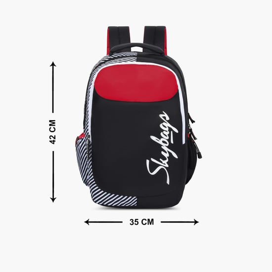 SKYBAGS Boys Printed Zip Closure Backpack Black