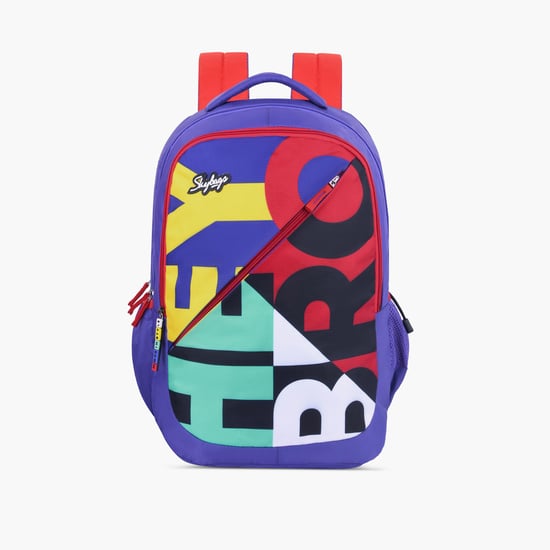 SKYBAGS Boys Printed Zip Closure Backpack Purple