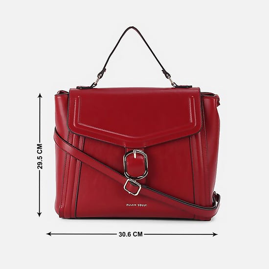 ALLEN SOLLY Women Solid Handheld Bag Red