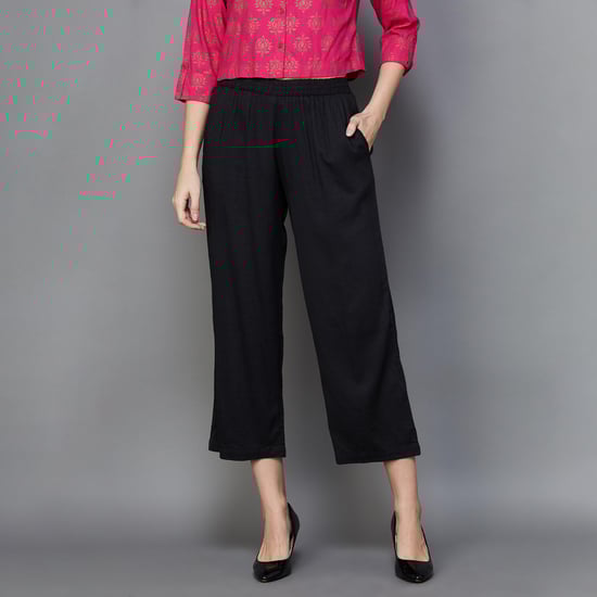 MELANGE Women Solid Elasticated Ethnic Pants
