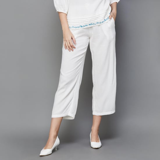 MELANGE Women Solid Elasticated Ethnic Pants