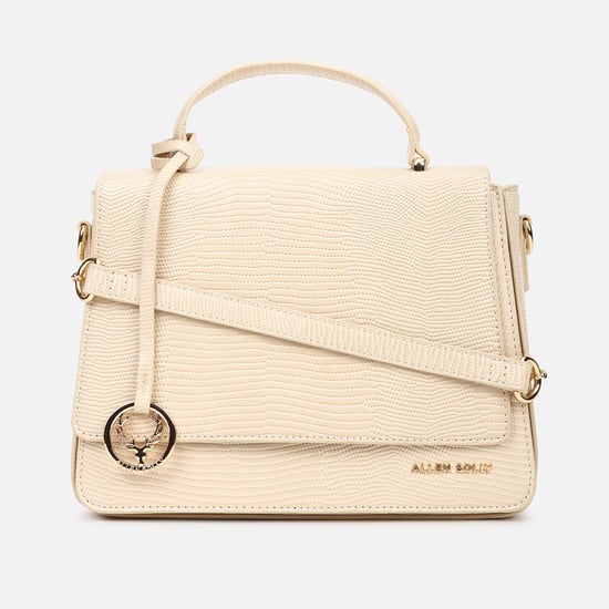 ALLEN SOLLY Women Croc Textured Sling Bag Beige