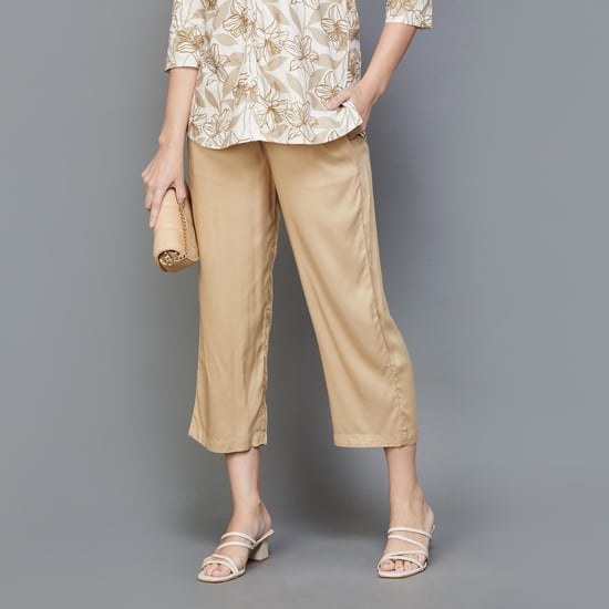 MELANGE Women Solid Straight Pants