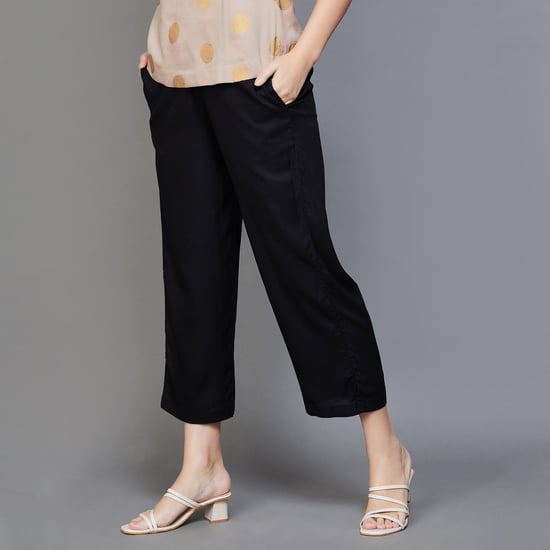 MELANGE Women Solid Straight Pants
