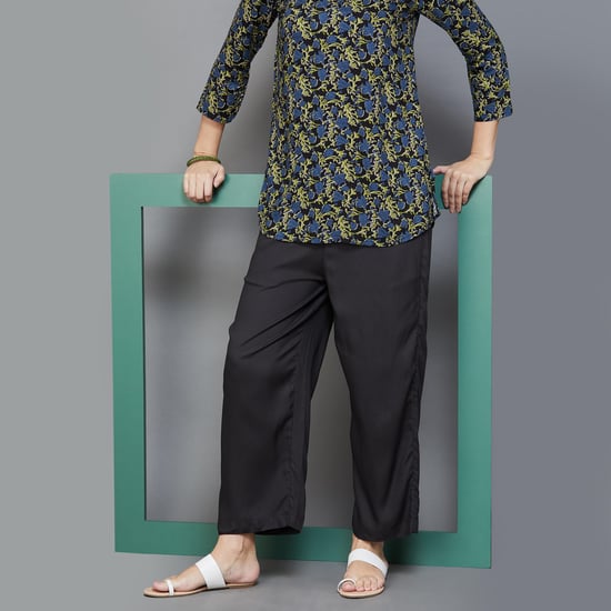 MELANGE Women Solid Straight Pants