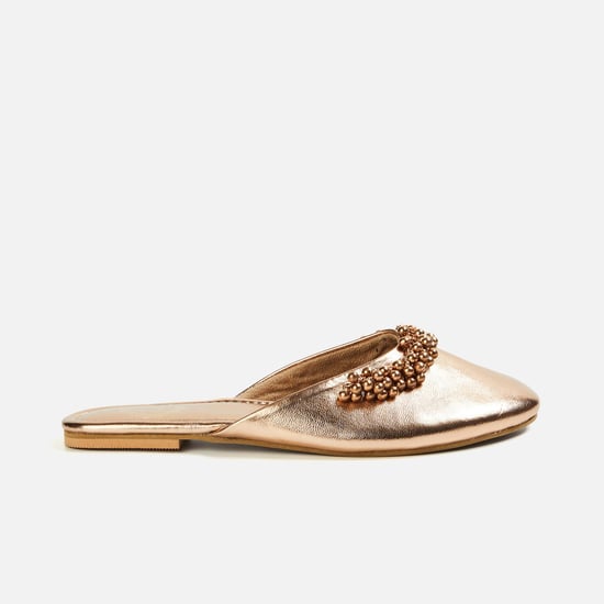 Embellished mules flat on sale