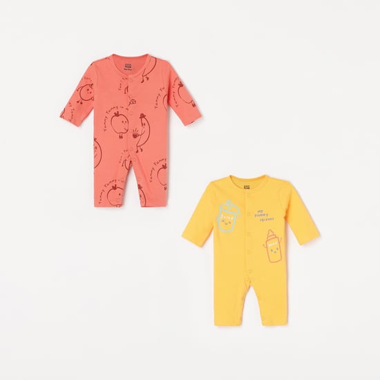 FS MINI KLUB Boys Printed Pure Cotton Rompers- Pack of 2