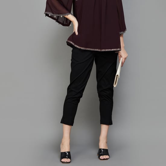 MELANGE Women Solid Straight Pants