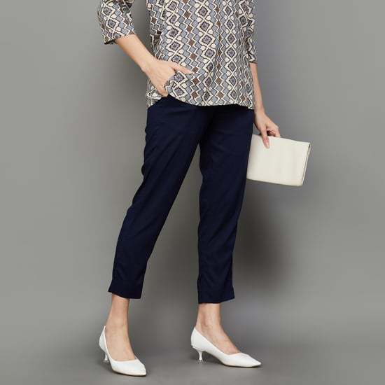 MELANGE Women Solid Straight Pants