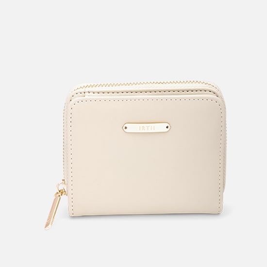 IRTH Women Solid Zip-Around Wallet