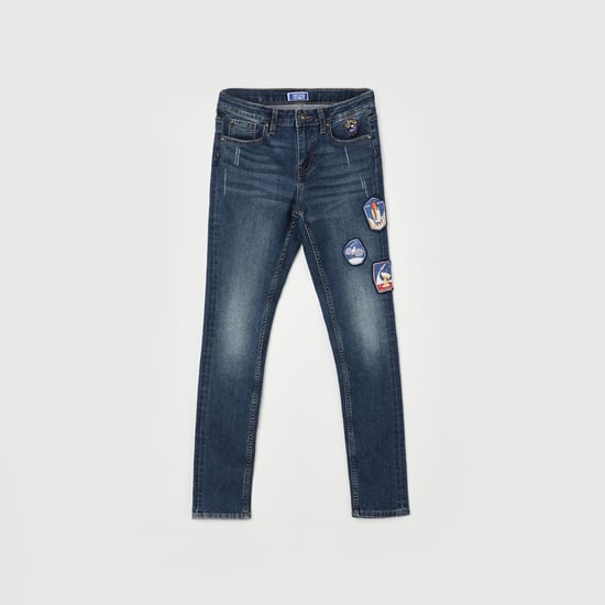 JACK JONES JUNIOR Boys Appliqued Slim Fit Jeans