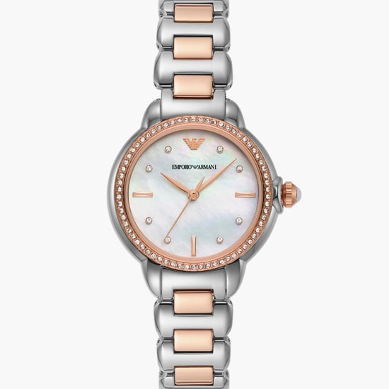 EMPORIO ARMANI Women Embellished Dual-Tone Analog Watch