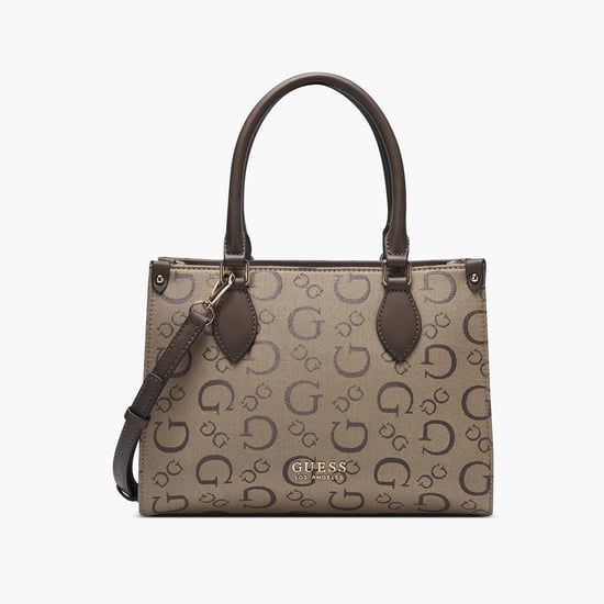 GUESS Women Printed Tote Bag Brown